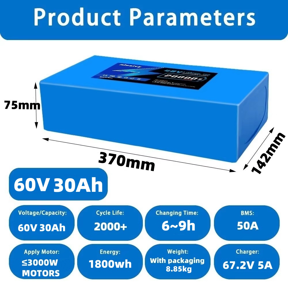 Aleaivy 60V batterij 20AH 30AH - 60V 30Ah 21700 Battery Pack recensie en prijs